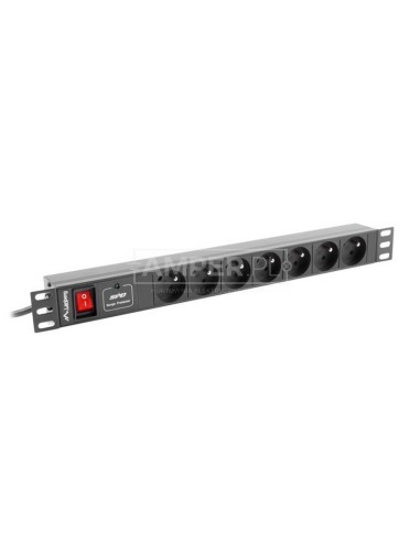 Listwa zasilająca RACK PDU 1U 10A 7x230V PL 2m czarna C14 PDU-07E-0200-IEC-BK