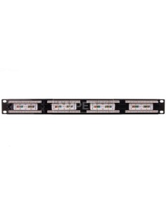 Patch panel kompletny 19 cali 24x RJ45 U/UTP kat. 5e 1U czarny RAL 9005 DN-91524U-1