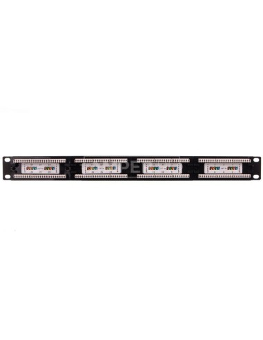 Patch panel kompletny 19 cali 24x RJ45 U/UTP kat. 5e 1U czarny RAL 9005 DN-91524U-1