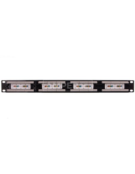 Patch panel kompletny 19 cali 24x RJ45 U/UTP kat. 5e 1U czarny RAL 9005 DN-91524U-1