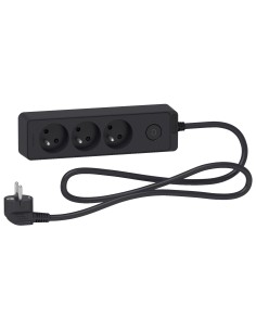Odace Przedłużacz 3 gniazdowy z łącznikiem 1,5m antracyt ST9331B