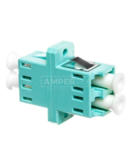 Adapter LC/LC duplex MM OM3, ceramiczna ferrula, błękitny DN-96009-1