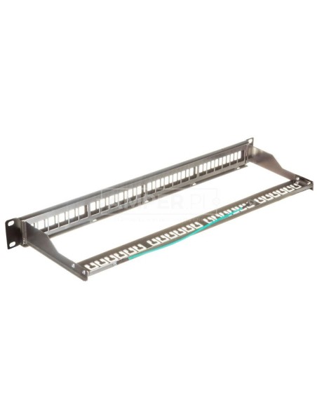 Panel krosowy 1RU - 24 x RJ45 STP - KeyStone niewyposażony - prosty - czarny M305116