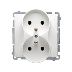 Basic Moduł gniazdo podwójne 2x2p+z bez ramki białe - hurtownia elektryczna Amper.pl