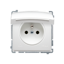 Basic Moduł gniazdo hermetyczne 2p+z IP44 klapka biała białe - hurtownia elektryczna Amper.pl