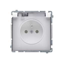 Basic Moduł gniazdo hermetyczne 2p+z IP44 (klapka dymna) białe - hurtownia elektryczna Amper.pl