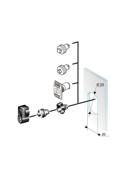 Kwadratowa wkładka do zamka 8mm, do obudów Spacial CRN lub Thalassa PLM NSYTC8CRN