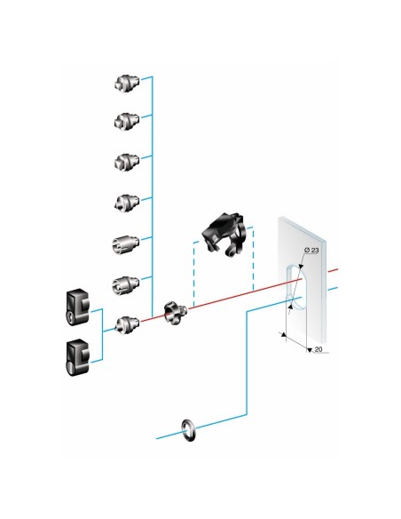 Dwuprętowa wkładka 5mm do dużej rozety (bez uchwytu) NSYTDB5PLA