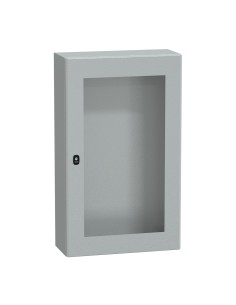 Spacial S3D przezr.drzwi bez pł. mont.wys.1000xW600xD250 IP66 IK08 RAL7035, NSYS3D10625T