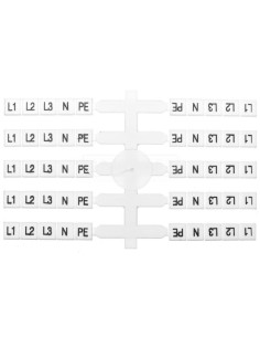 Oznacznik elastyczny do złączek szynowych EO3 /L1, L2, L3, N, PE/ 40x5szt. (200szt.) 003901816