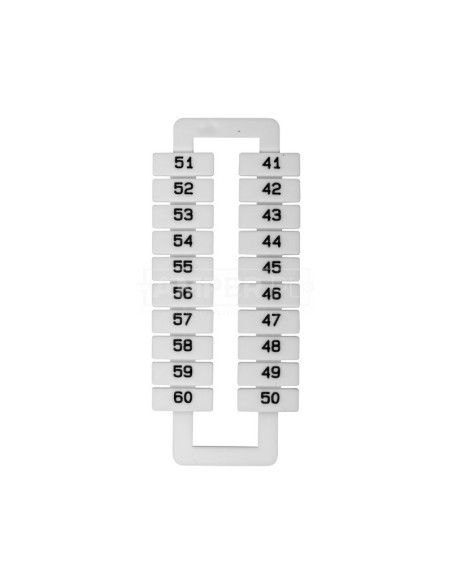 Oznacznik do złączek szynowych 2,5-70mm2 /41-60/ biały 43192 (20szt.)