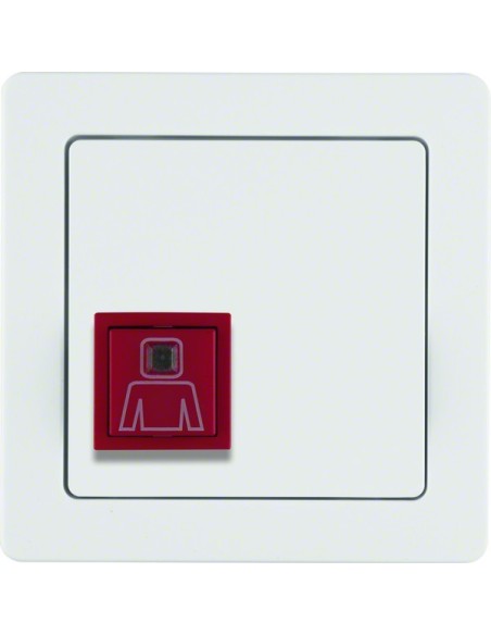 Q.1 System przywoławczy Przycisk przywołania z ramką, biały aksamit 52066089 Berker Hager