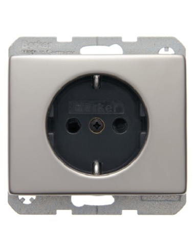 Arsys Gniazdo SCHUKO z podwyższoną ochroną styków, stal szlachetna nierdzewna 47340004 Berker Hager