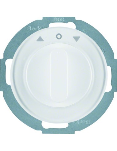 R.classic Łącznik żaluzjowy obrotowy z elementem centralnym i pokrętłem, 1-biegunowy, biały, połysk 38112089 Berker Hager