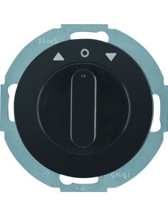 R.classic Łącznik żaluzjowy obrotowy z elementem centralnym i pokrętłem, 1-biegunowy, czarny, połysk 38112045 Berker Hager 2