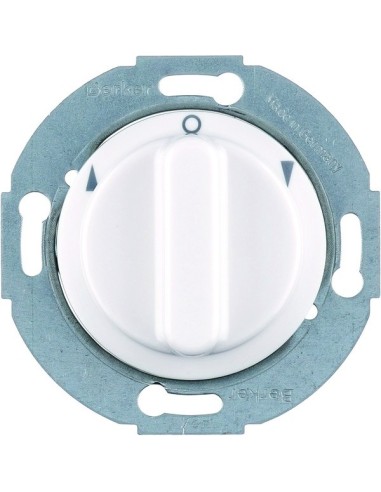 Serie 1930/Glas Łącznik żaluzjowy obrotowy z elementem centralnym i pokrętłem, 1-biegunowy, biały 3811 Berker Hager