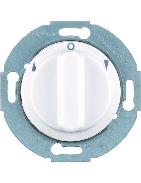 Serie 1930/Glas Łącznik żaluzjowy obrotowy z elementem centralnym i pokrętłem, 1-biegunowy, biały 3811 Berker Hager