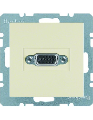 B.Kwadrat/S.1 Gniazdo VGA, zaciski śrubowe, kremowy, połysk 3315418982 Berker Hager