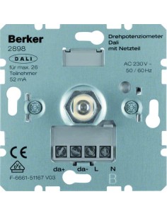 one.platform Potencjometr obrotowy DALI z wbudowanym zasilaniem, mechanizm 2898 Berker Hager 2