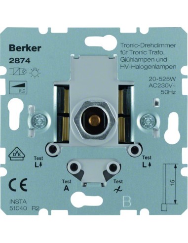 one.platform Ściemniacz obrotowy Tronic® z płynną regulacją 20-525 W, mechanizm 2874 Berker Hager