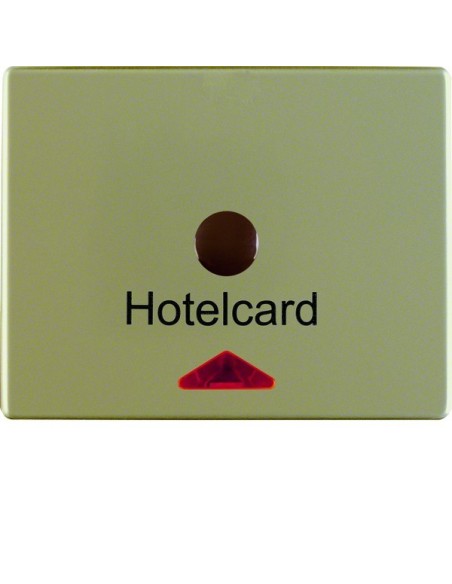 Arsys Łącznik na kartę hotelową-nasadka z nadrukiem i czerwoną soczewką, jasny brąz, lakierowany 16419011 Berker Hager