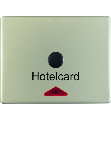 Arsys Łącznik na kartę hotelową-nasadka z nadrukiem i czerwoną soczewką, stal szlachetna, lakierowana 16419004 Berker Hager