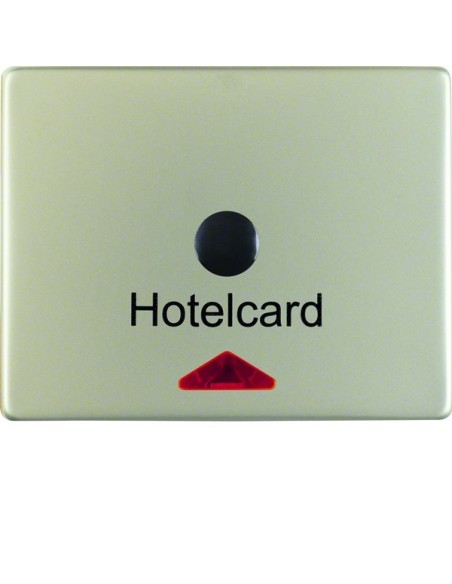Arsys Łącznik na kartę hotelową-nasadka z nadrukiem i czerwoną soczewką, stal szlachetna, lakierowana 16419004 Berker Hager