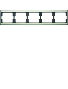 Arsys Ramka 5-krotna pozioma, stal szlachetna nierdzewna 13940004 Berker Hager 2