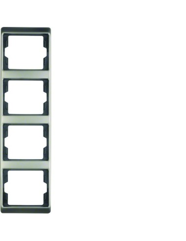 Arsys Ramka 4-krotna pionowa, stal szlachetna nierdzewna 13440004 Berker Hager
