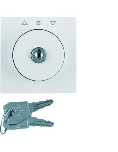 Q.x Płytka czołowa z zamkiem do łącznika żaluzjowego na klucz, biały, aksamit 10836089 Berker Hager