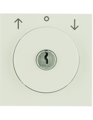 S.1 Płytka czołowa z zamkiem do łącznika żaluzjowego na klucz, kremowy, połysk 10828982 Berker Hager