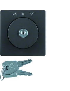 Q.x Płytka czołowa z kluczem do łącznika żaluzjowego na klucz antracyt, aksamit 10826086 Berker Hager 2