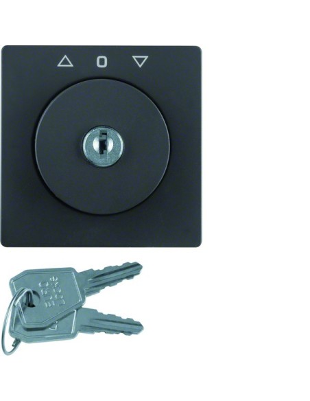 Q.x Płytka czołowa z kluczem do łącznika żaluzjowego na klucz antracyt, aksamit 10826086 Berker Hager