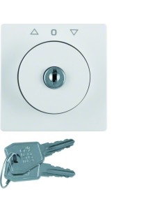 S.1/B.3/B.7 Płytka czołowa z zamkiem do łącznika żaluzjowego na klucz, biały 10821909 Berker Hager 2