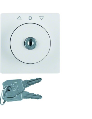 S.1/B.3/B.7 Płytka czołowa z zamkiem do łącznika żaluzjowego na klucz, biały 10821909 Berker Hager