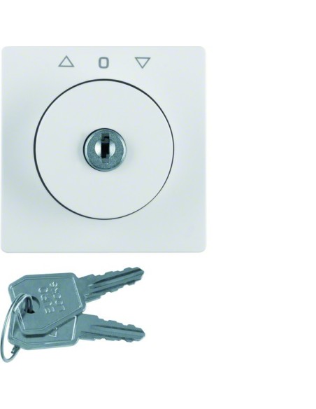 S.1/B.3/B.7 Płytka czołowa z zamkiem do łącznika żaluzjowego na klucz, biały 10821909 Berker Hager