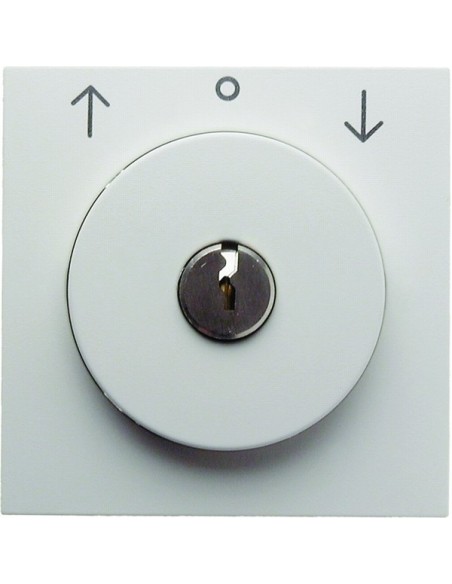 S.1/B.3/B.7 Płytka czołowa z zamkiem do łącznika żaluzjowego na klucz, biały, połysk 10818989 Berker Hager