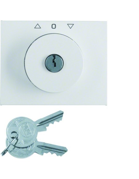 K.1 Płytka czołowa z kluczykiem do łącznika żaluzjowego obrotowego, biały 10797209 Berker Hager