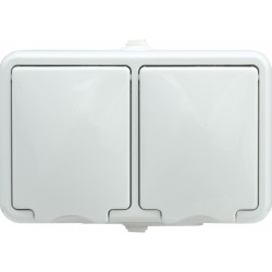 Hydro gniazdo hermetyczne n t podwójne IP44 klapka biała białe 1204 36 - hurtownia elektryczna Amper.pl