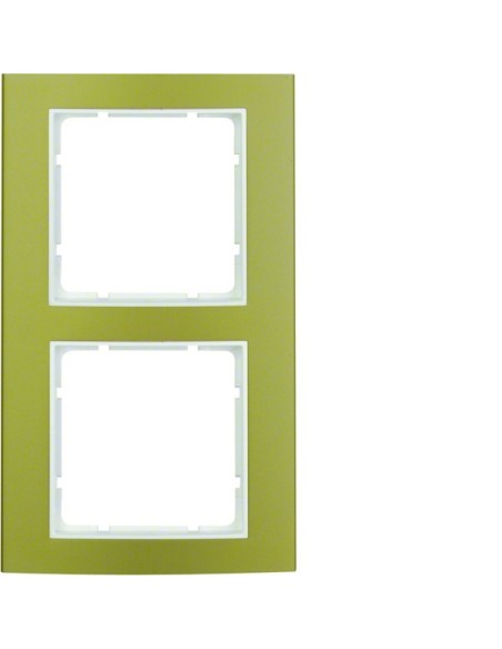 B.3 Ramka 2-krotna, alu, złoty/biały  10123046 Berker Hager