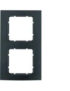 B.3 Ramka 2-krotna, alu, czarny/antracyt  10123005 Berker Hager 2