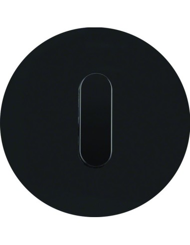 R.classic Płytka czołowa z pokrętłem do łącznika obrotowego, szkło, czarny 10012055 Berker Hager