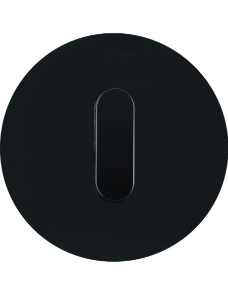 R.classic Płytka czołowa z pokrętłem do łącznika obrotowego, szkło, czarny 10012055 Berker Hager