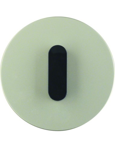 R.classic Płytka czołowa z pokrętłem do łącznika obrotowego, stal szlachetna/czarny 10012004 Berker Hager