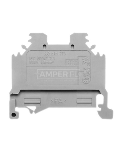 Złączka szynowa 2-przewodowa 1,5mm2 szara 279-101