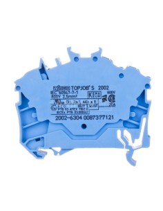 Złączka szynowa 3-przewodowa 2,5mm2 niebieska 2002-6304 TOPJOBS