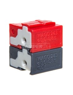 Złączka do terminali sieciowych 4x 0,6-0,8mm2 ciemnoszara / czerwona 243-211 /50szt./