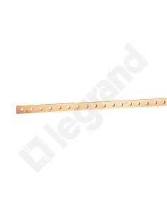 Szyna zbiorcza miedziana 15x4x1000mm perforowana 037433