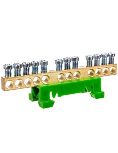 Zacisk przyłączeniowy na TS35, ochronny PE, 12-polowy, 12x16mm2 870S/12 zielony 89813005