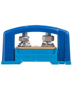 Zacisk ochronny 2xM8 niebieski z pokrywą na szynę TH35 E.4122P